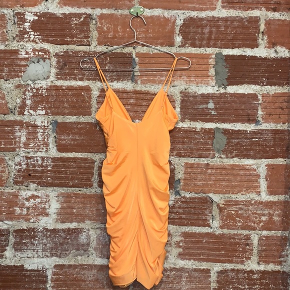 Spaghetti Strap Orange TigerMist Mini Dress - Picture 4 of 4